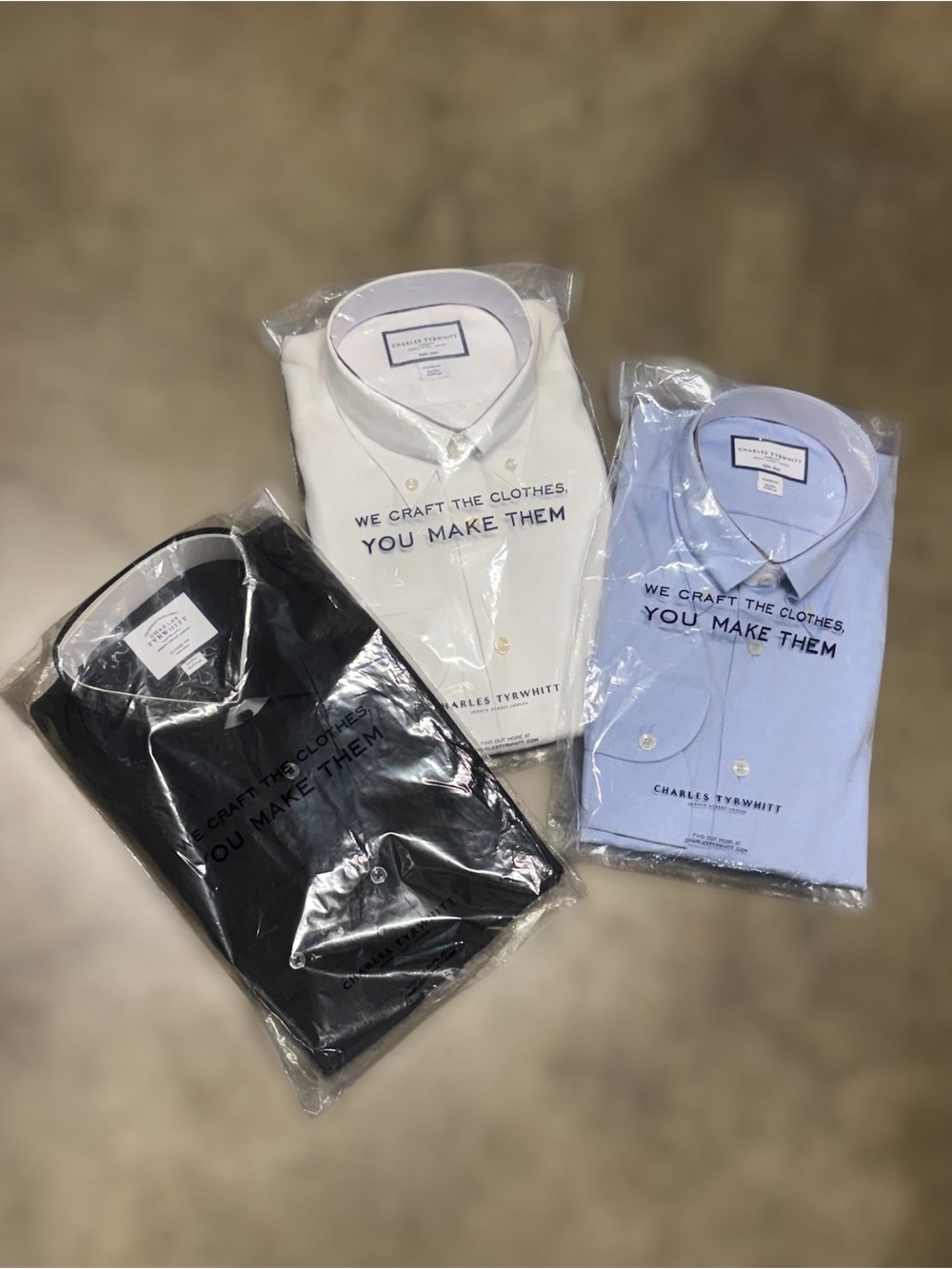 Charles Tyrwhitt BUNDLE SET OF 3 Cotton Twill Men’s Size 16/35 Dress Shirt